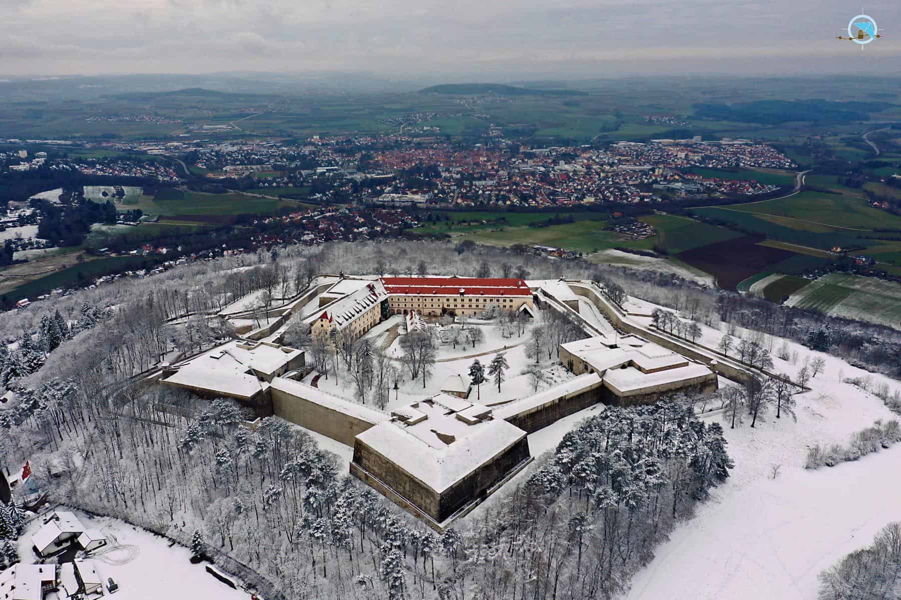Limes Luftbild Wülzburg im Winter